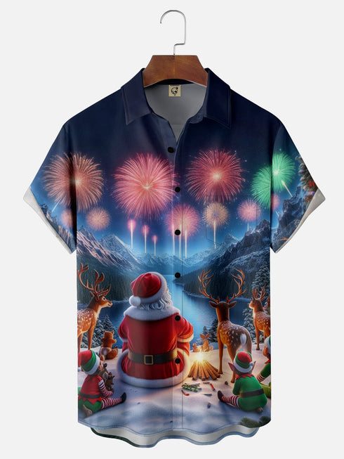 Men's Christmas Funny Graphic Short Sleeve Hawaiian Shirt